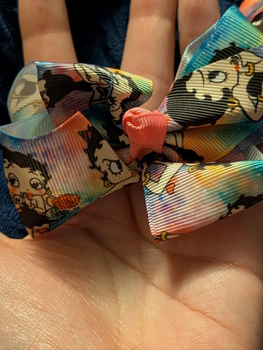 Rainbow Betty Boop Hair Bows - Set of 2